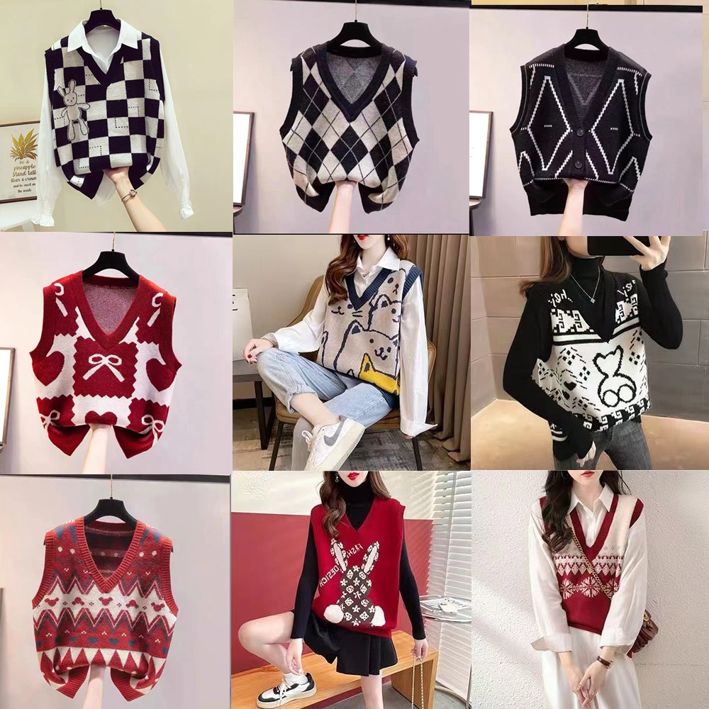 Winter Clothing Label - Chaleco de punto para mujer, sin