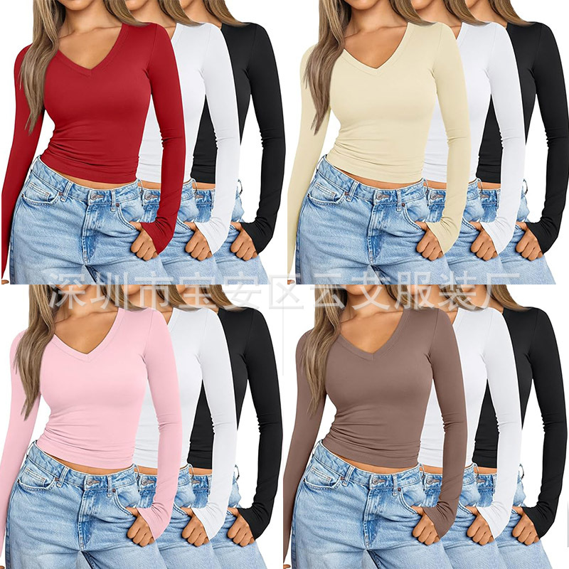 Winter Clothing Amazon - Camiseta básica de manga larga con