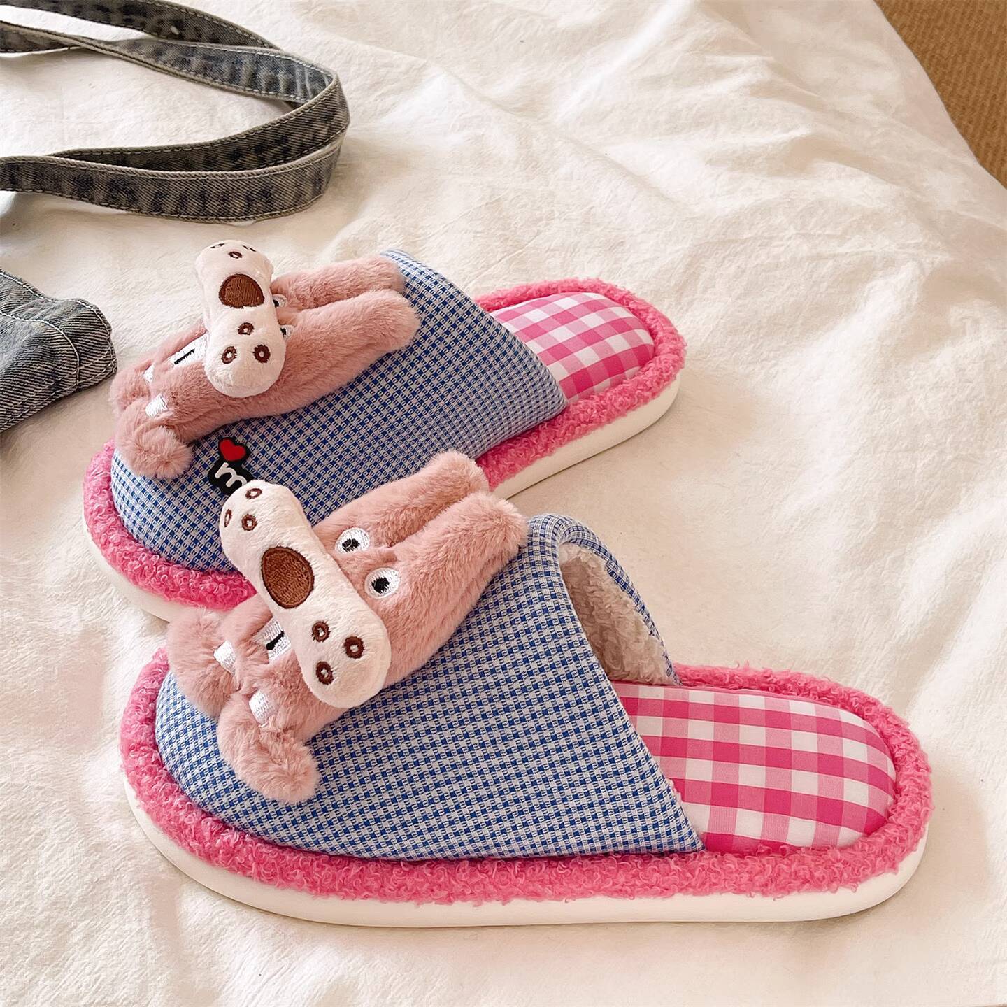 Winter Cloth - Zapatillas de algodón con perro bonito