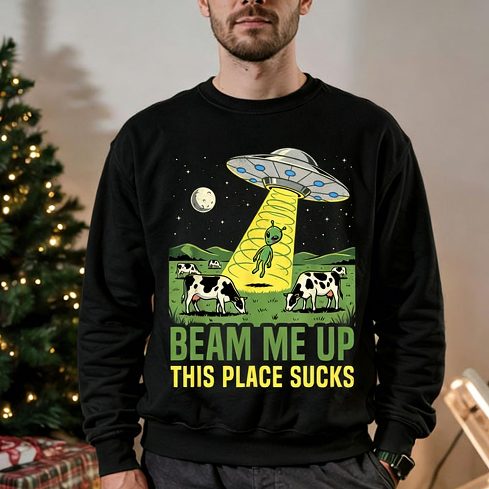 Winter Clothing Quotes - Beam Me Up This Place-Sudadera para