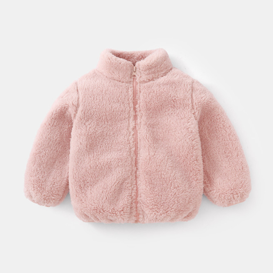 Winter Clothing Toddler - Abrigo de Felpa de Color Sólido