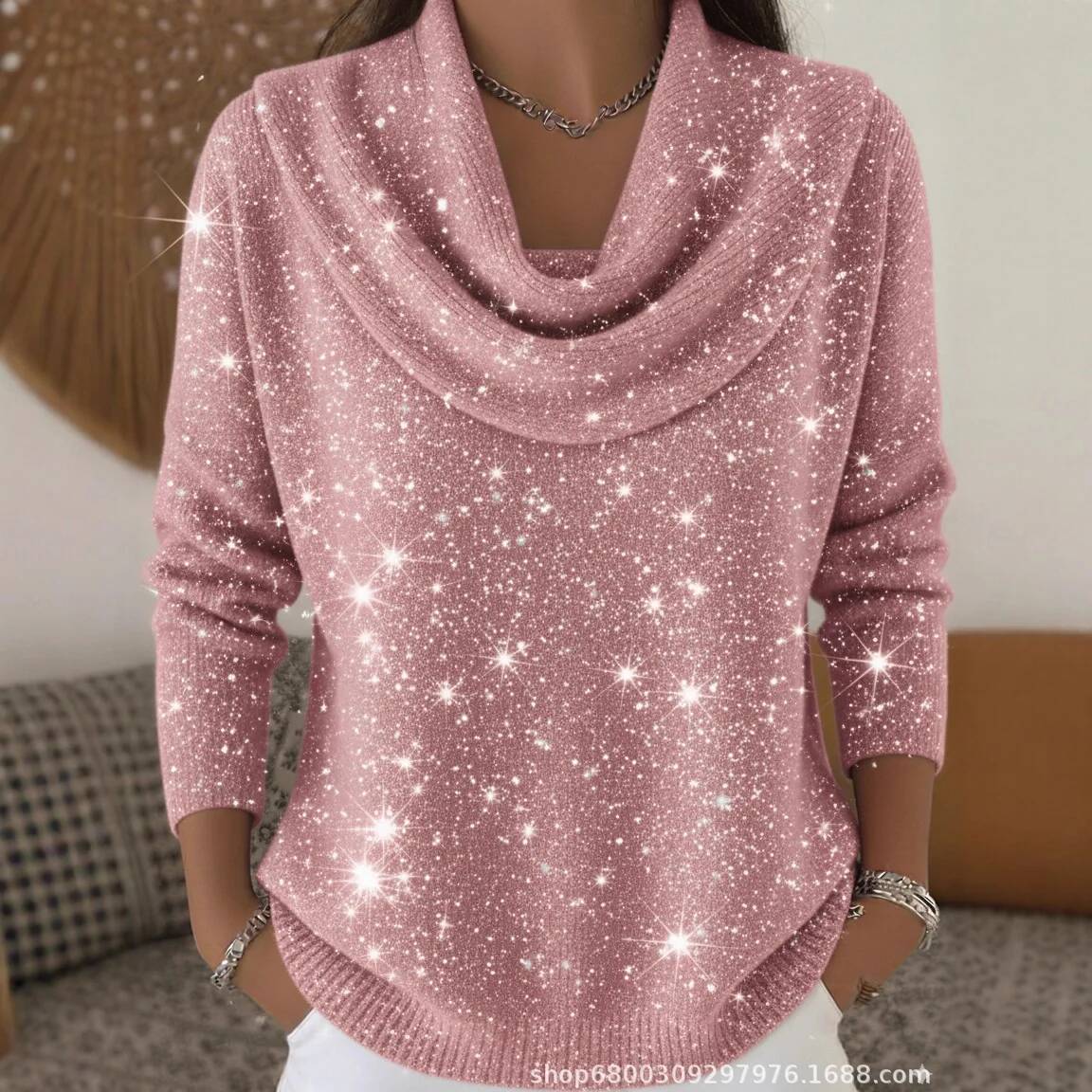Suéter de Punto con Lentejuela - Winter Clothing Taiwan reseña y precio