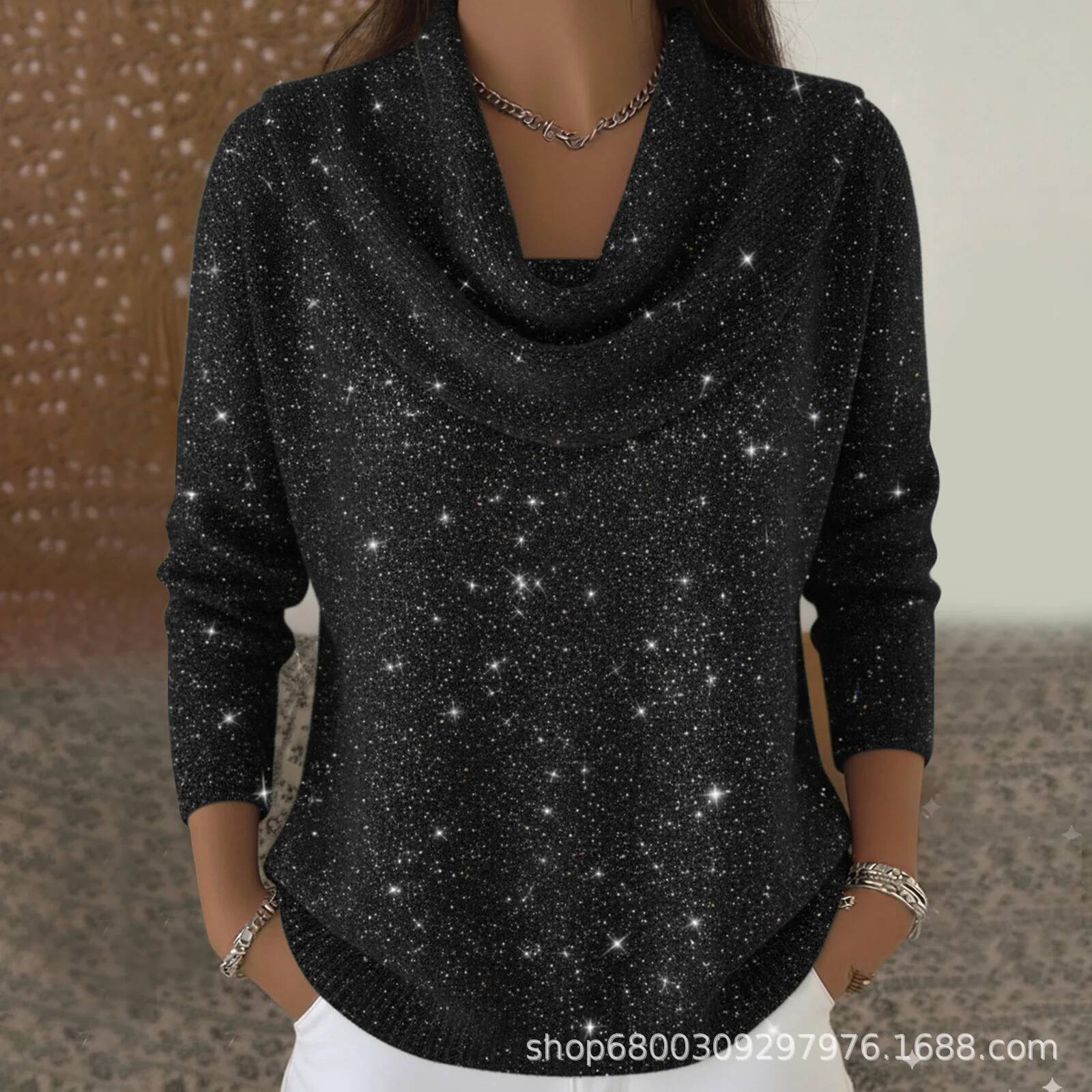 Suéter de Punto con Lentejuela - Winter Clothing Taiwan reseña y precio