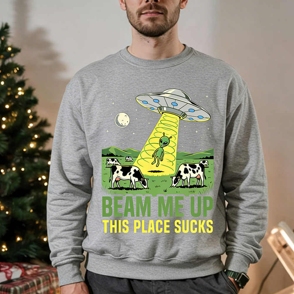 Beam Me Up This Place-Sudadera - Winter Clothing Quotes reseña y precio
