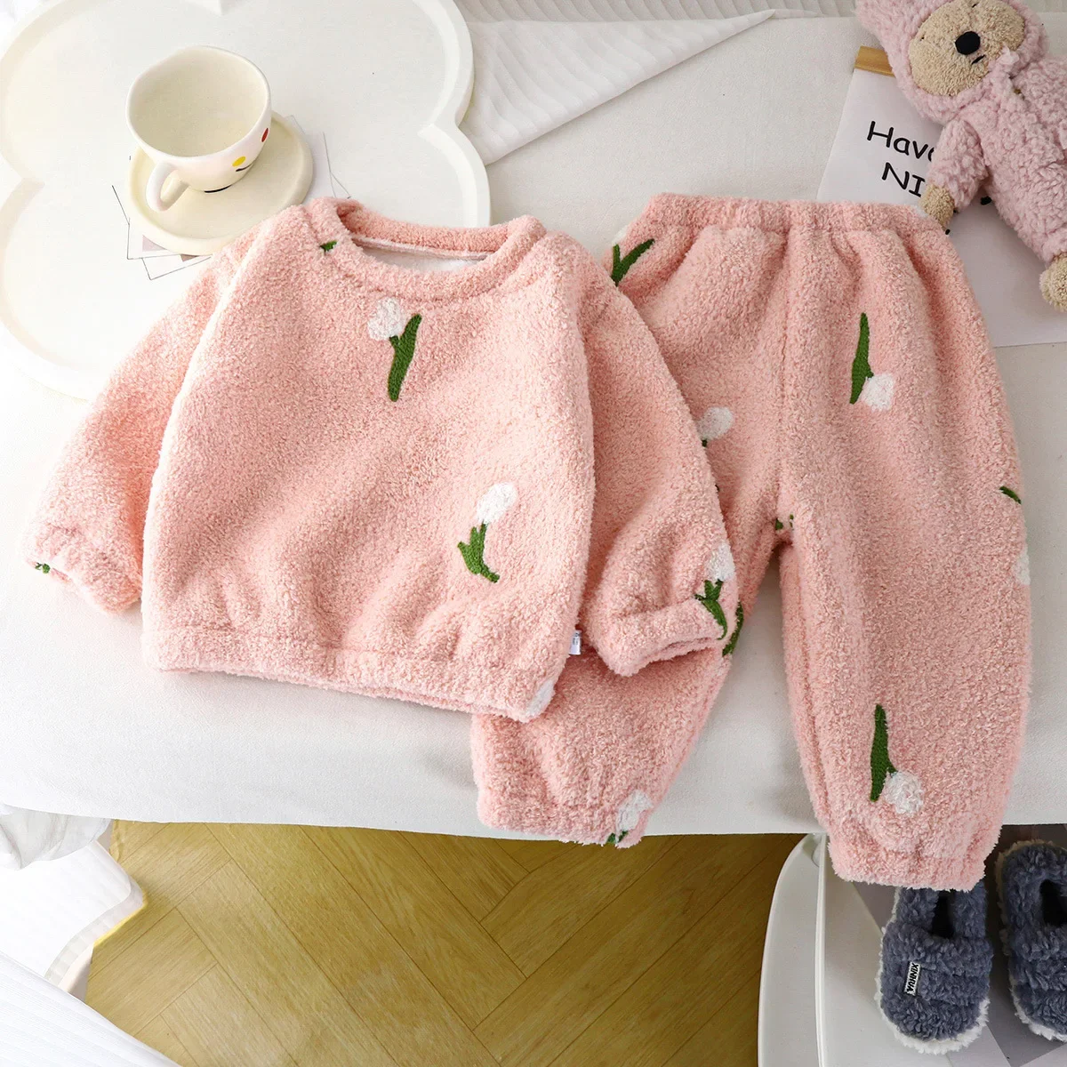 Pijamas gruesos de lana cálida - Winter Clothing Toddler reseña y precio
